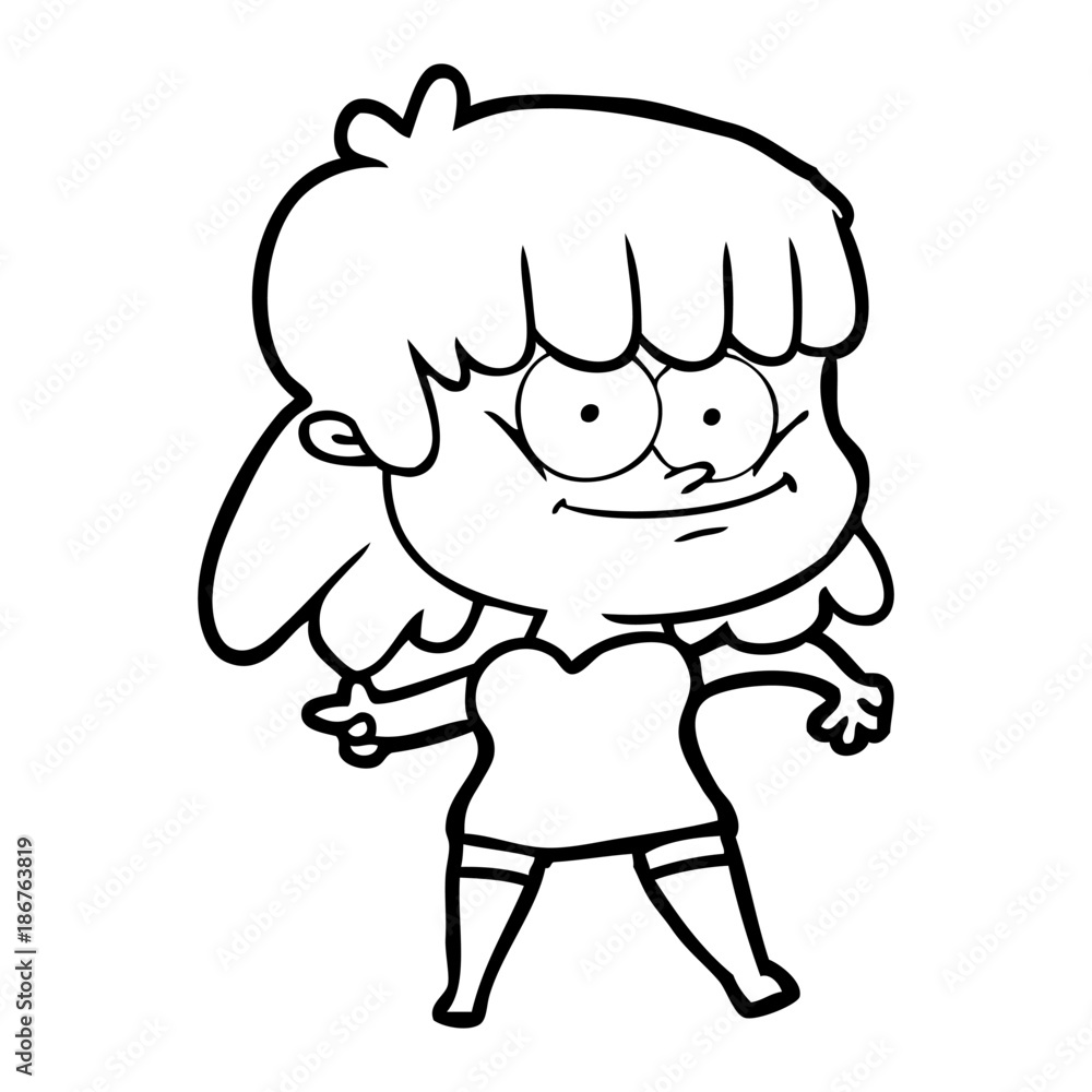 cartoon girl smiling