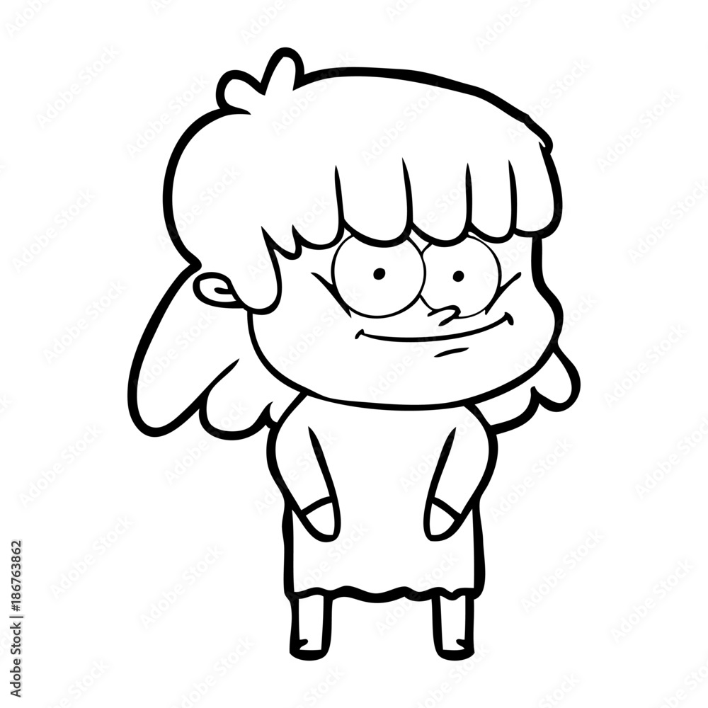 cartoon smiling woman cartoon smiling woman