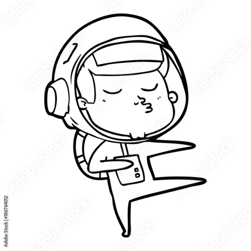 cartoon confident astronaut