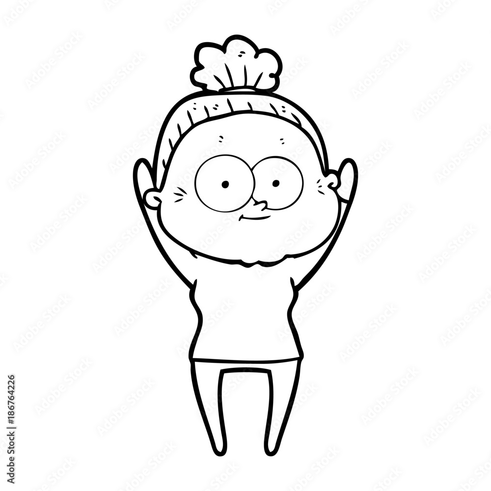 cartoon happy old woman cartoon happy old woman