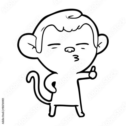 cartoon suspicious monkey
