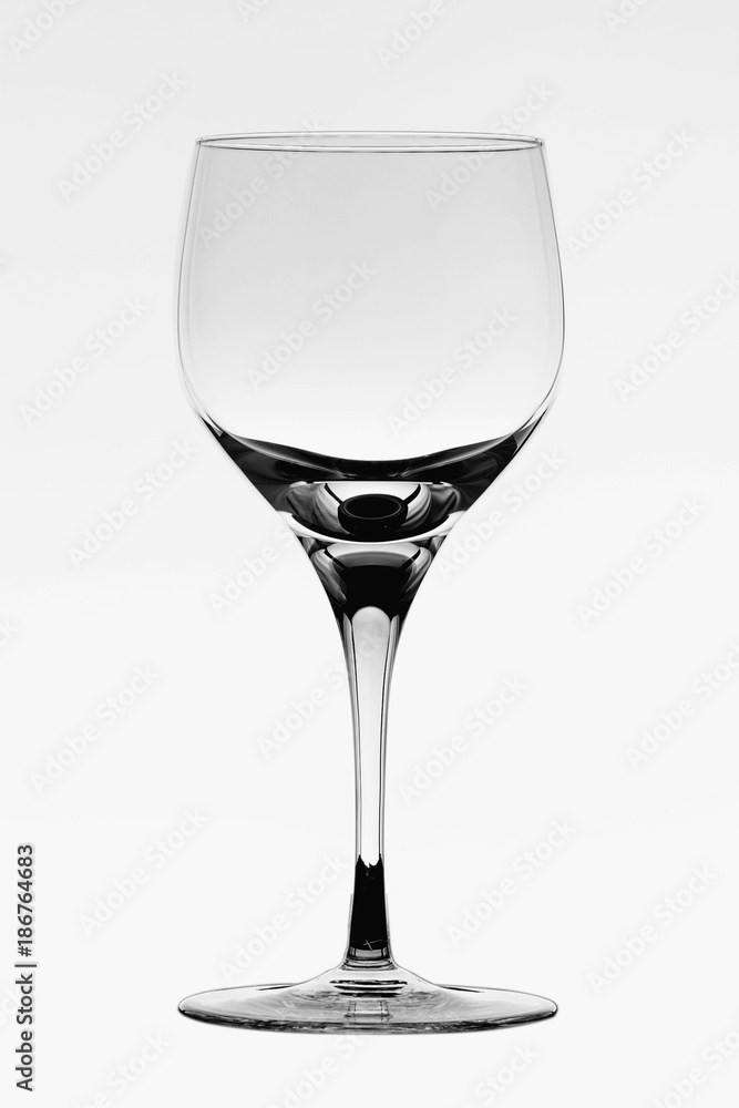 Empty crystal glass without reflections in the studio