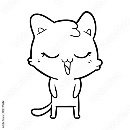 happy cartoon cat