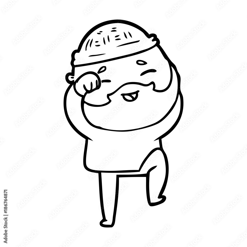 cartoon happy bearded man cartoon happy bearded man