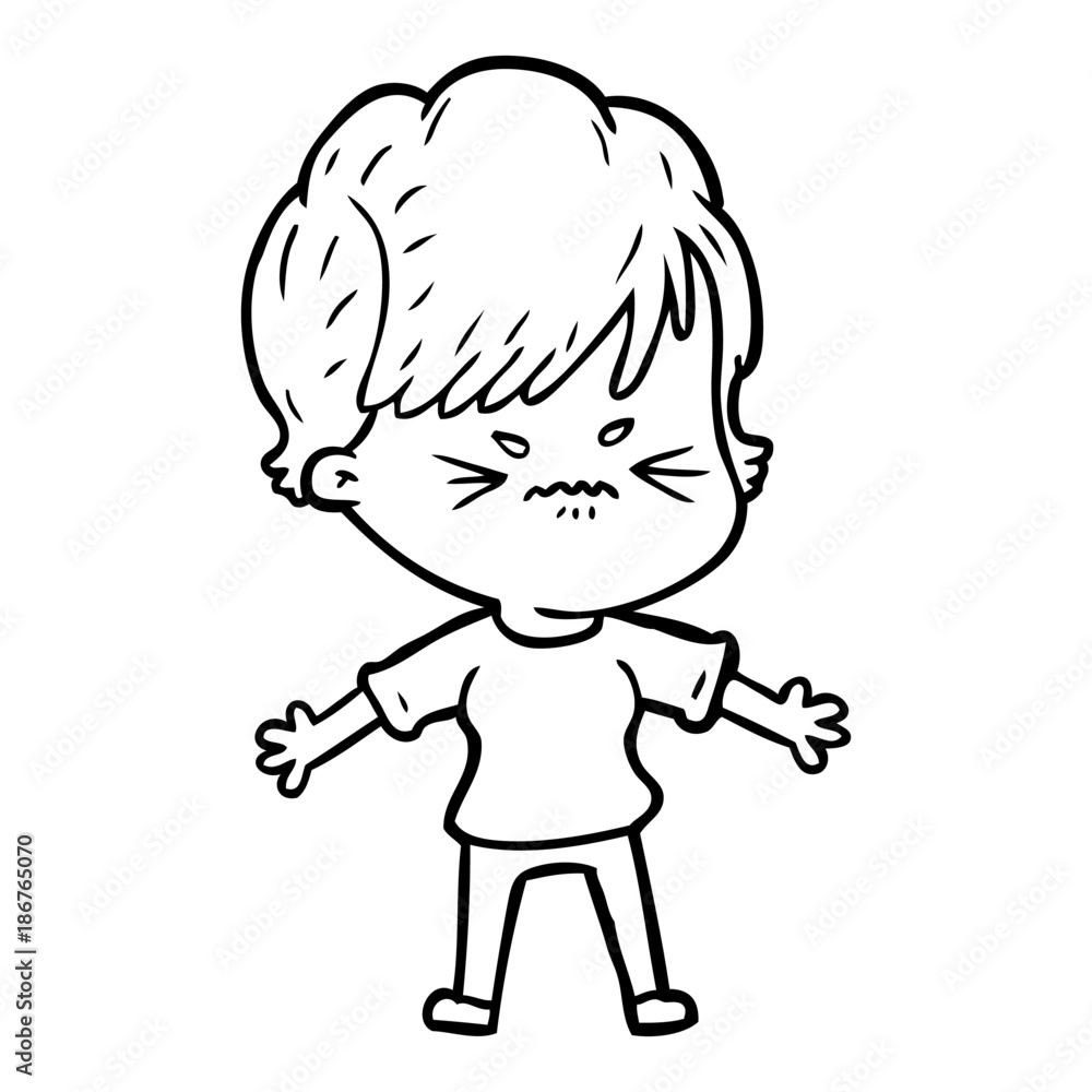 cartoon frustrated woman cartoon frustrated woman