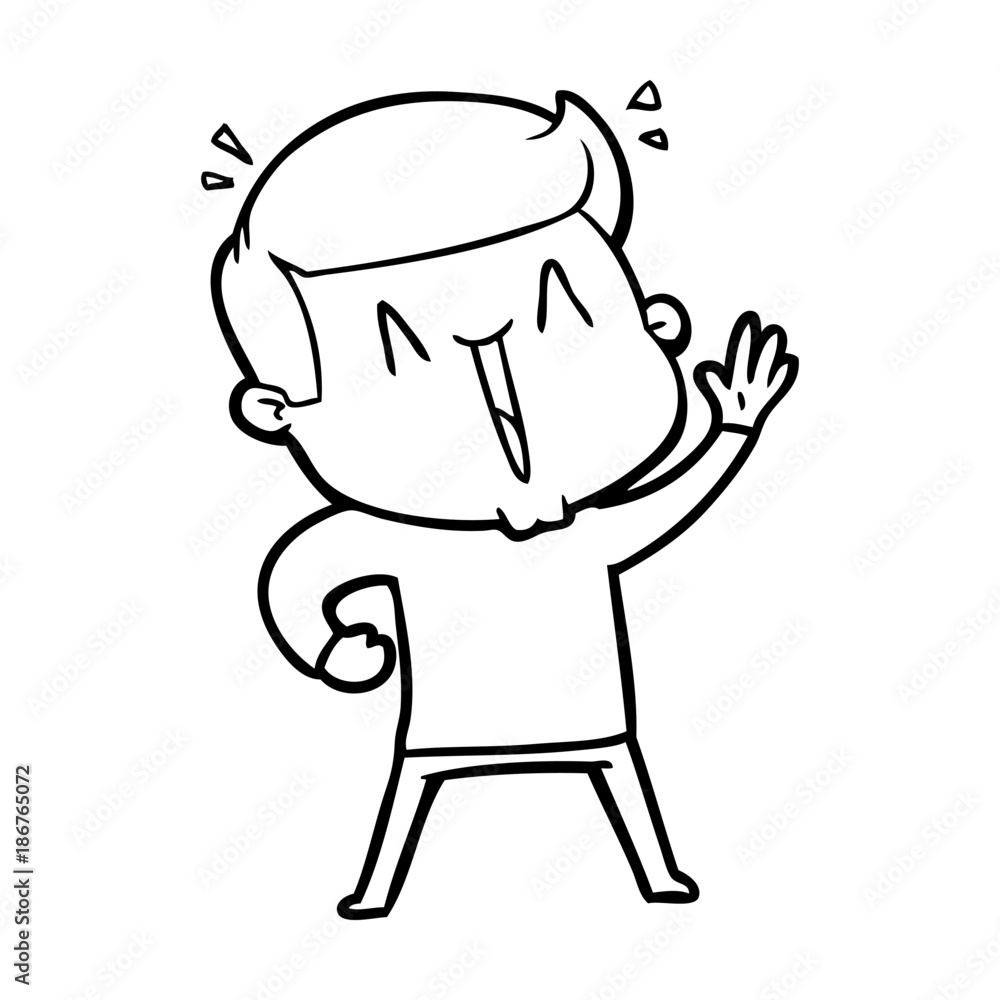 Obraz premium cartoon happy man