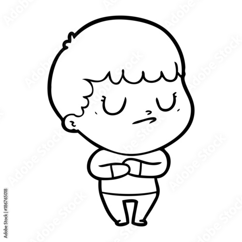 cartoon grumpy boy