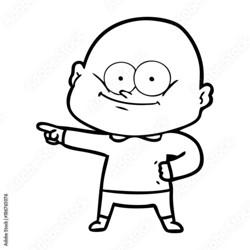 cartoon bald man staring