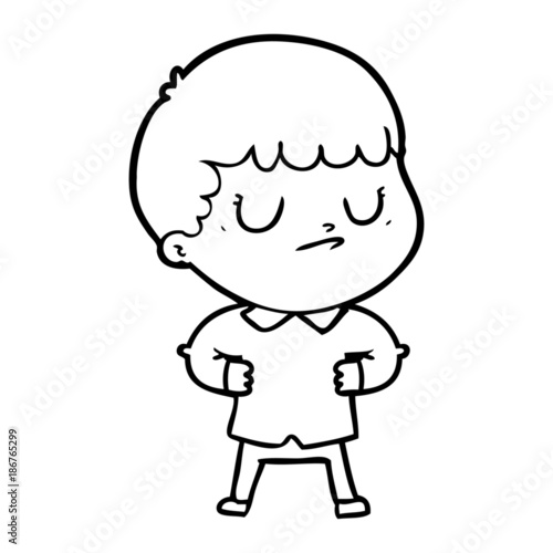 cartoon grumpy boy