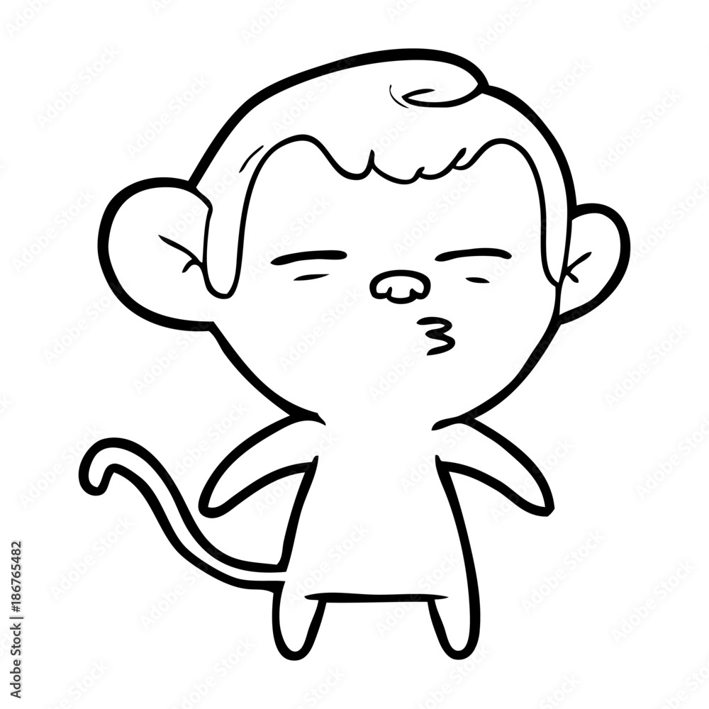cartoon suspicious monkey