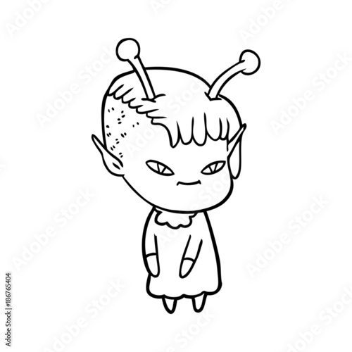 cute cartoon alien girl