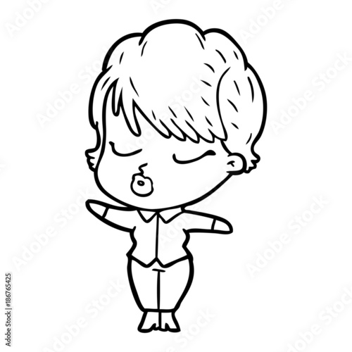 cartoon woman with eyes shut