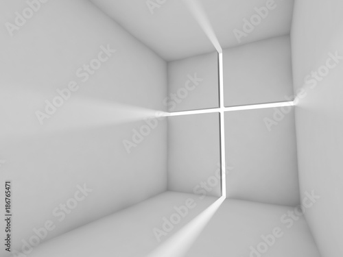 Abstract empty interior with lighting cross