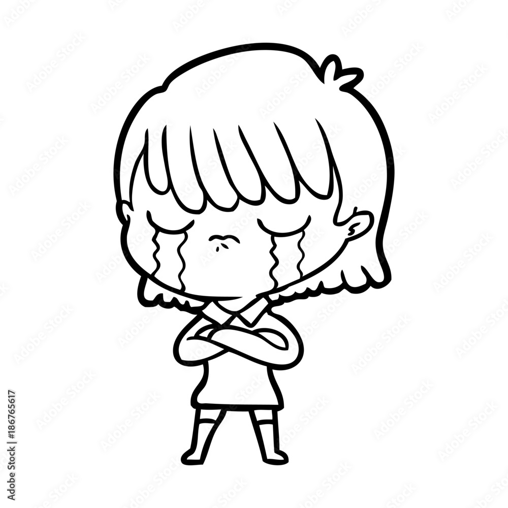 Obraz premium cartoon woman crying