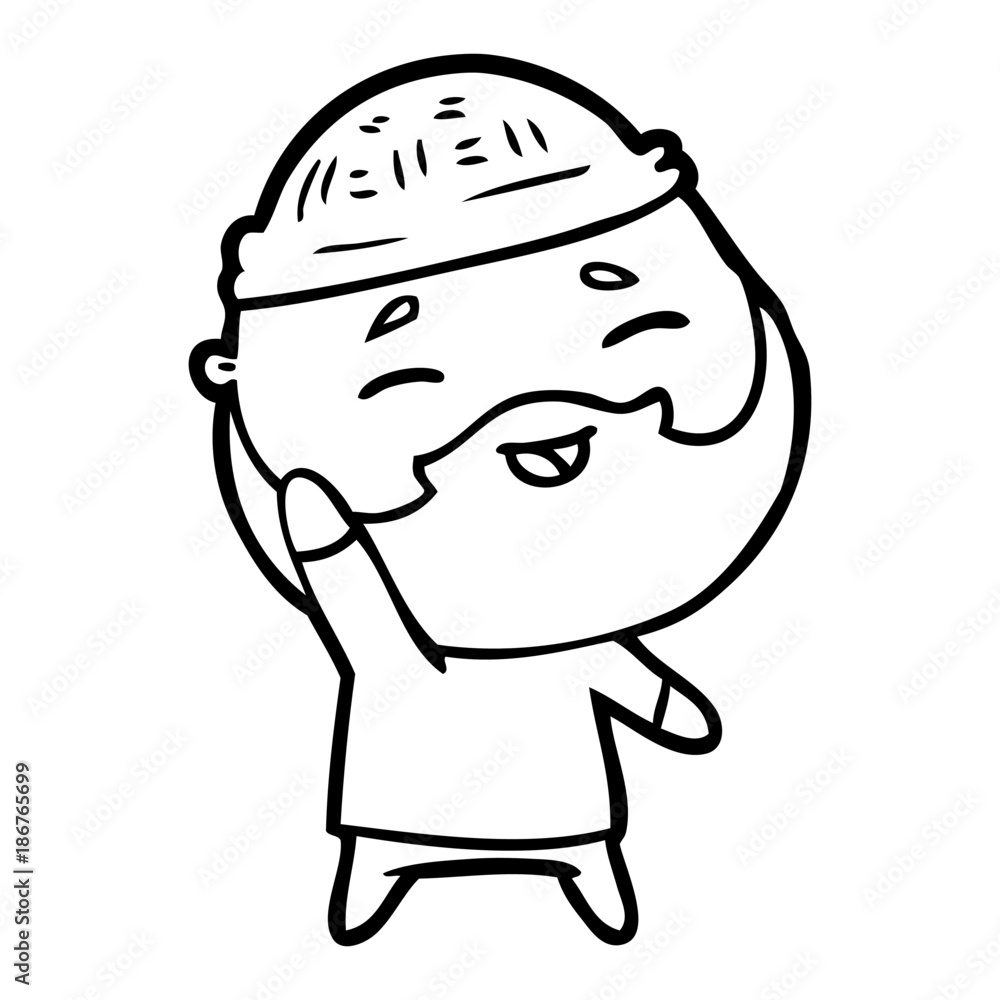 cartoon happy bearded man cartoon happy bearded man