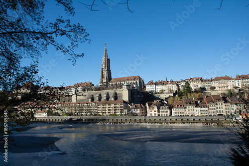 The city of Bern viewed from across the river.