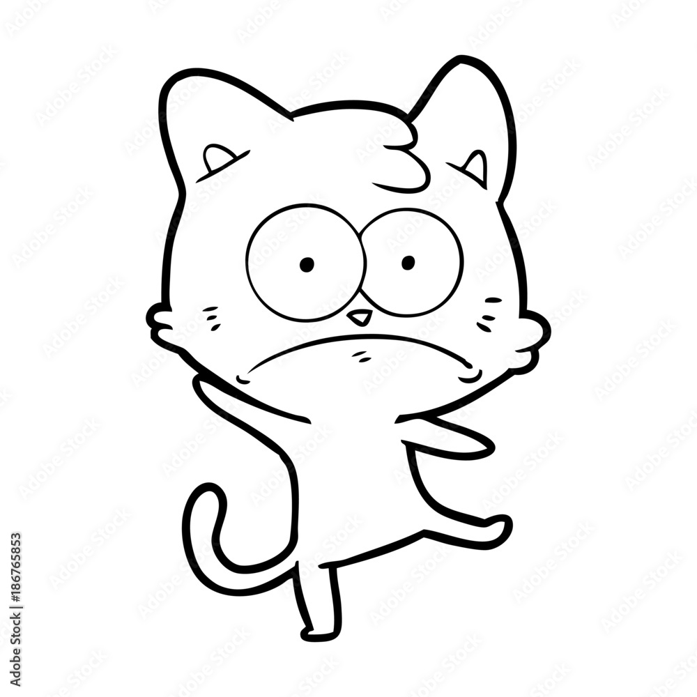 cartoon nervous cat cartoon nervous cat
