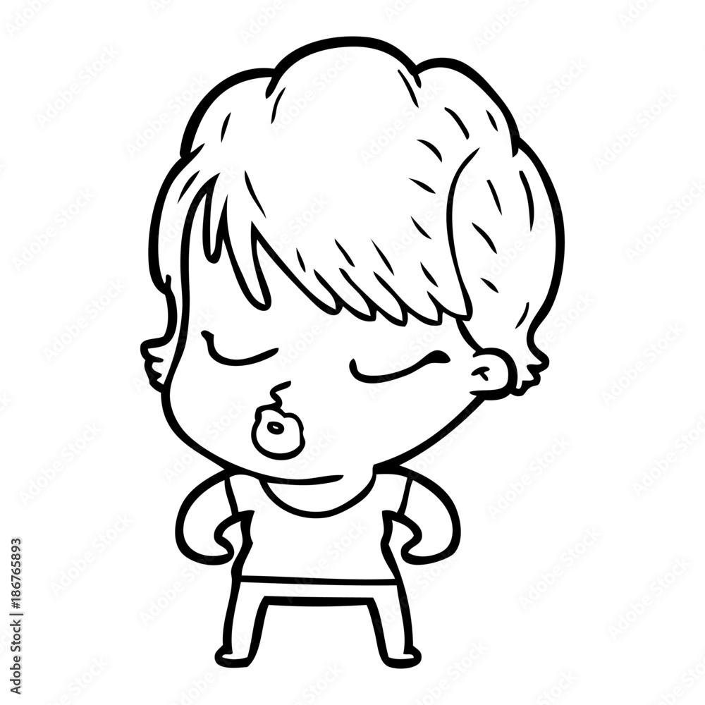 cartoon woman with eyes shut cartoon woman with eyes shut