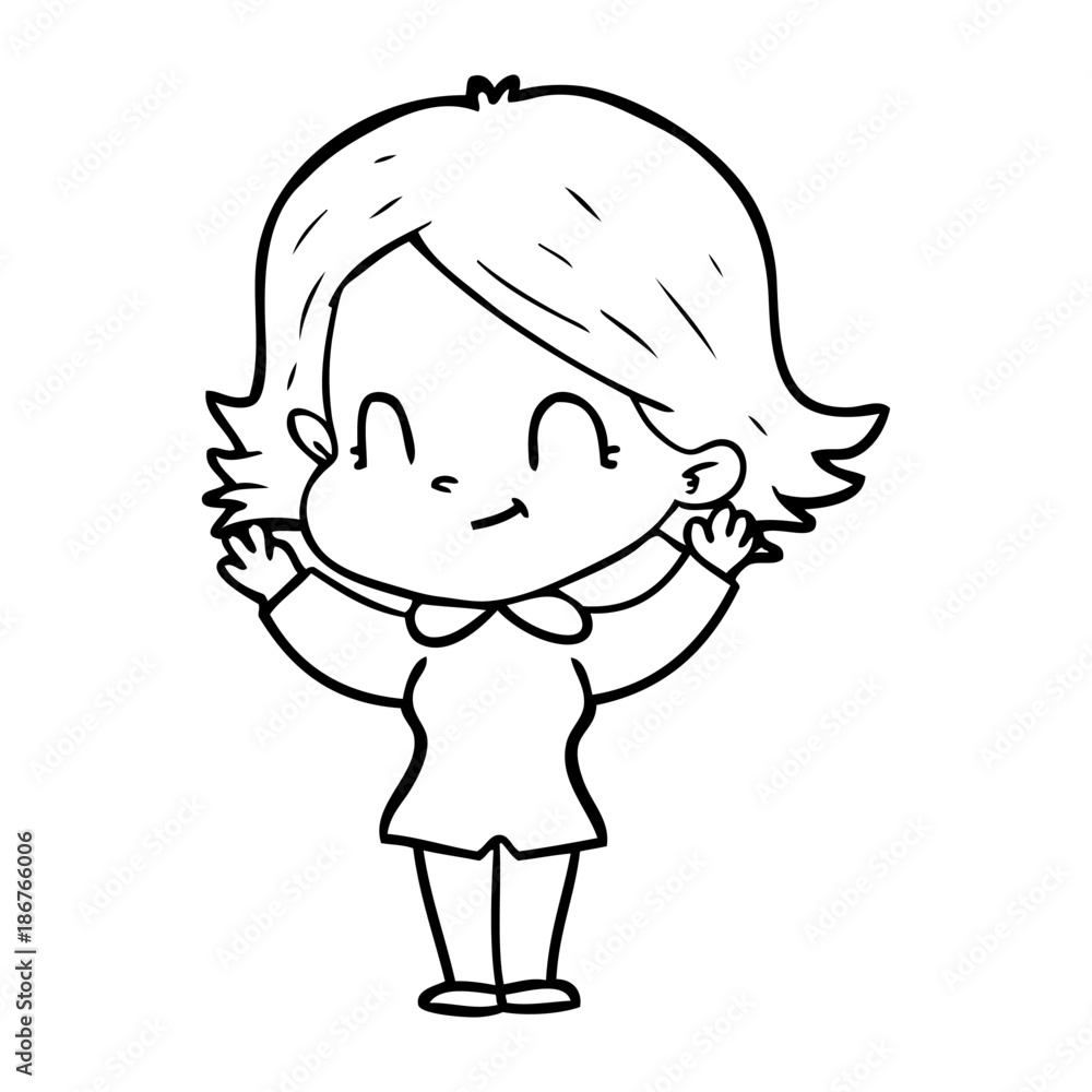 cartoon friendly girl
