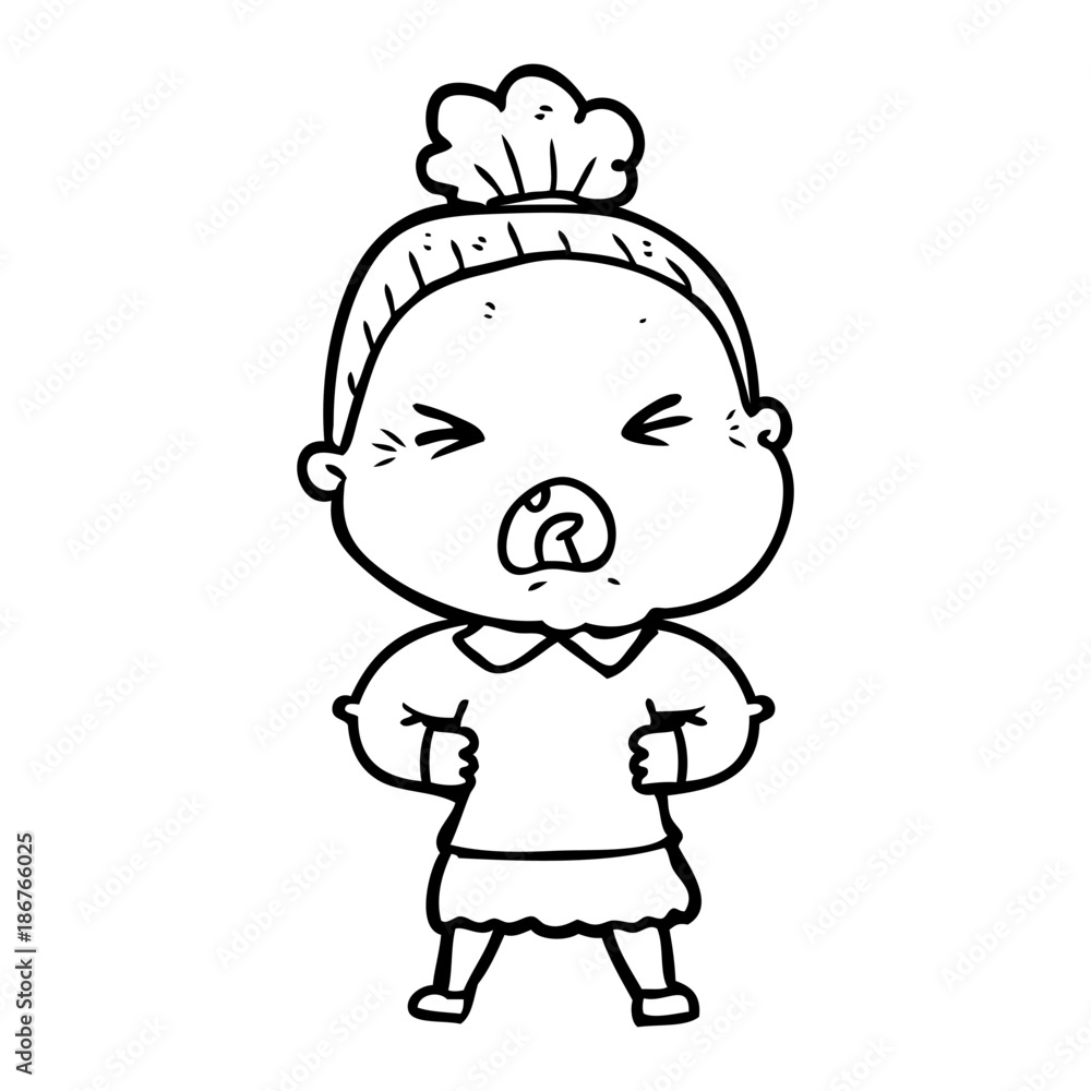 cartoon angry old woman cartoon angry old woman