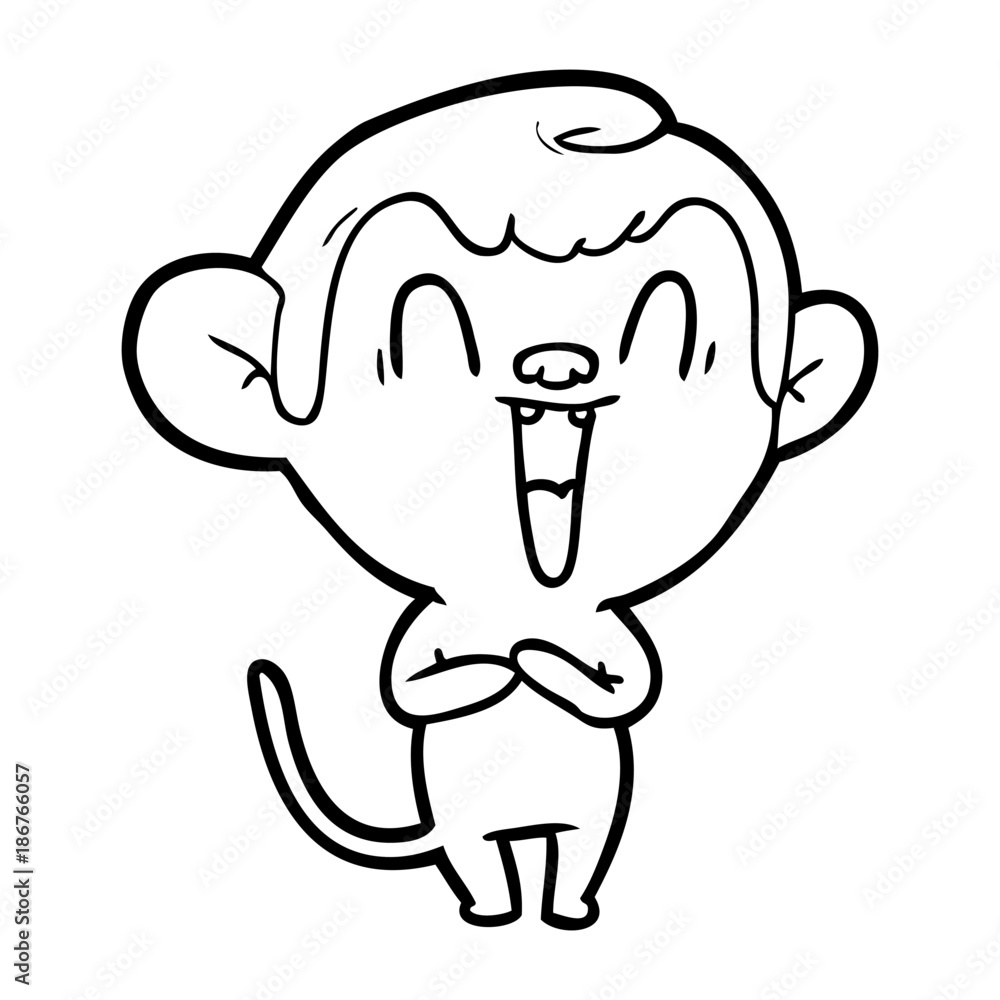 cartoon laughing monkey