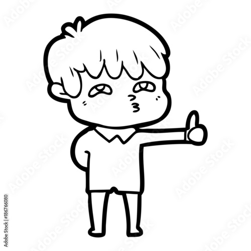 cartoon curious man