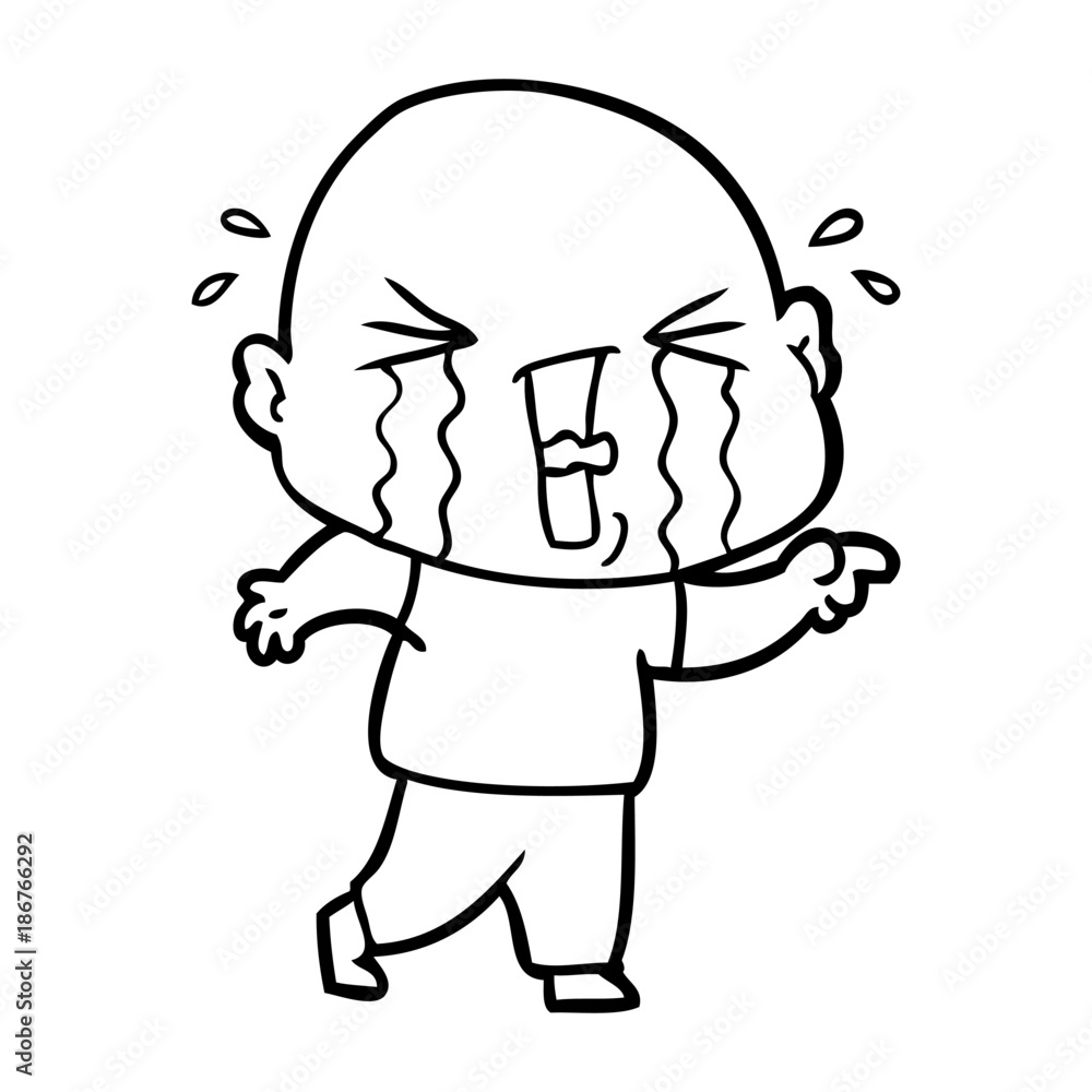 cartoon crying bald man cartoon crying bald man
