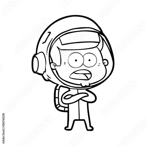 cartoon surprised astronaut