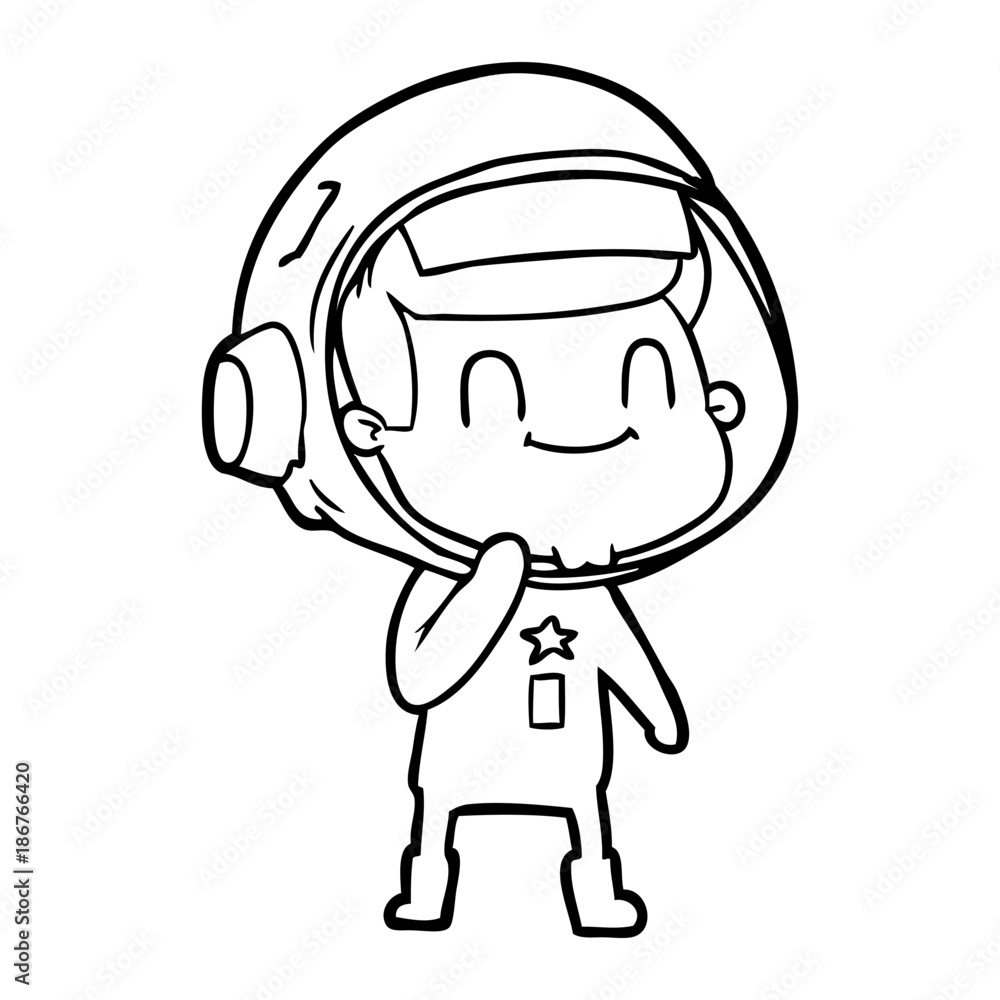 happy cartoon astronaut