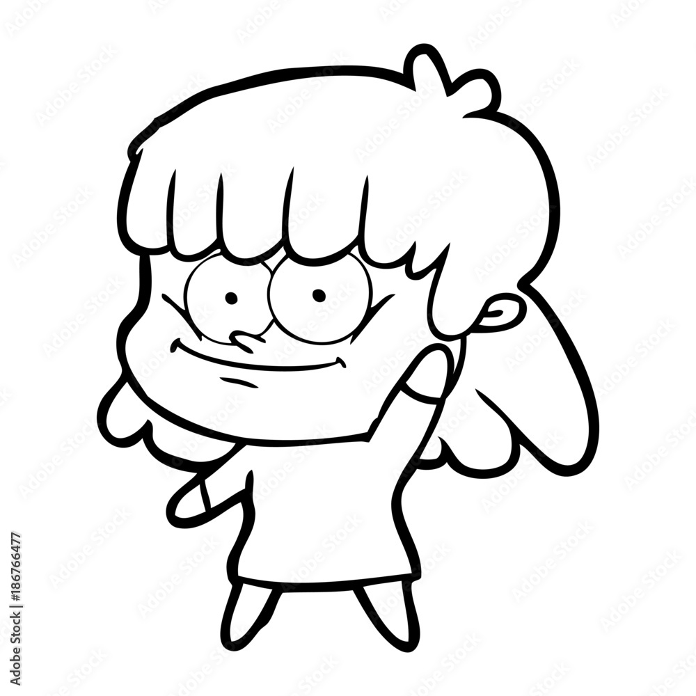 cartoon girl smiling