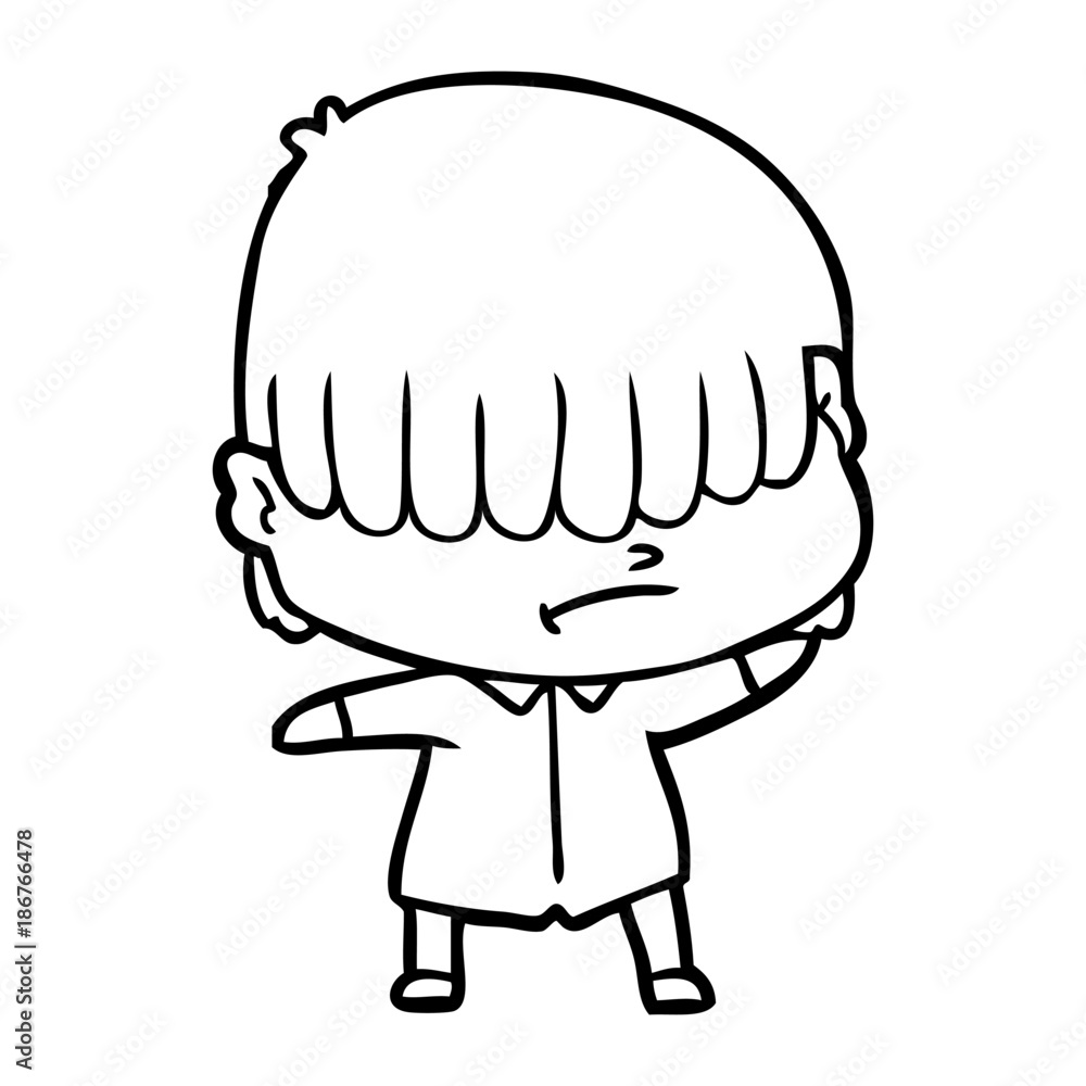 cartoon boy with untidy hair cartoon boy with untidy hair