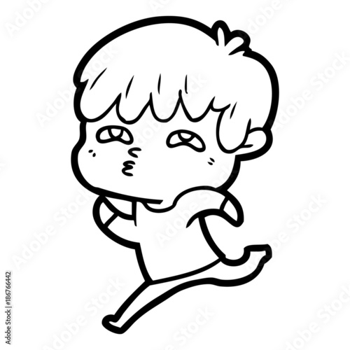 cartoon curious man