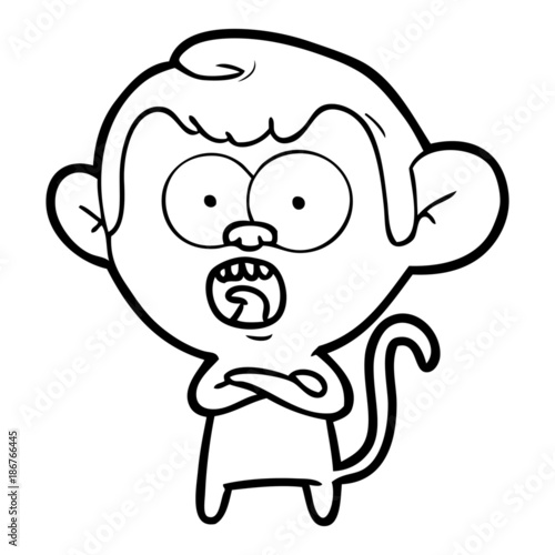 cartoon shocked monkey