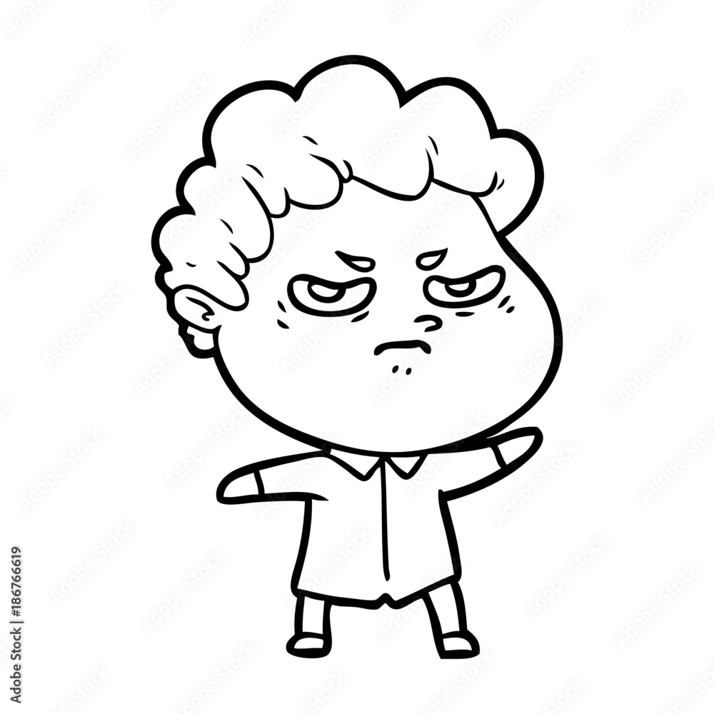 cartoon angry man