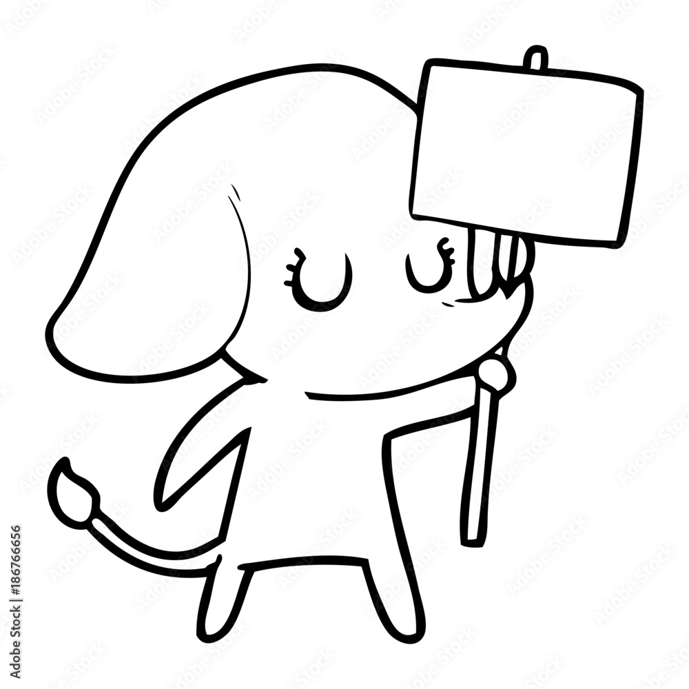 Fototapeta premium cute cartoon elephant