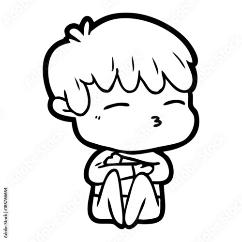 cartoon curious boy