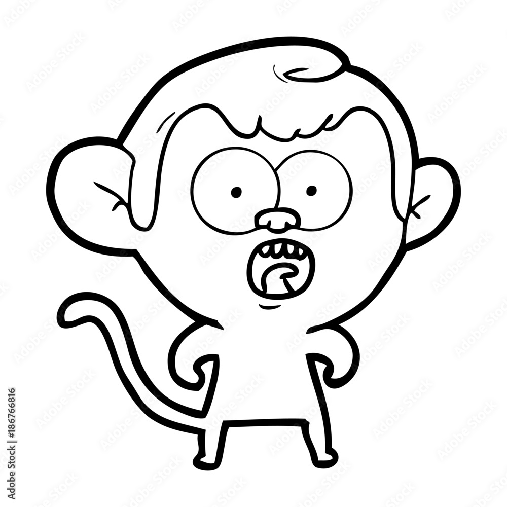 cartoon shocked monkey cartoon shocked monkey