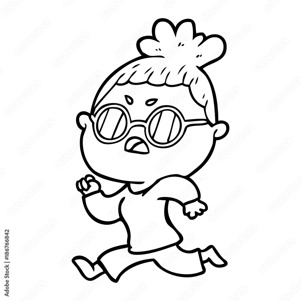 Fototapeta premium cartoon annoyed woman