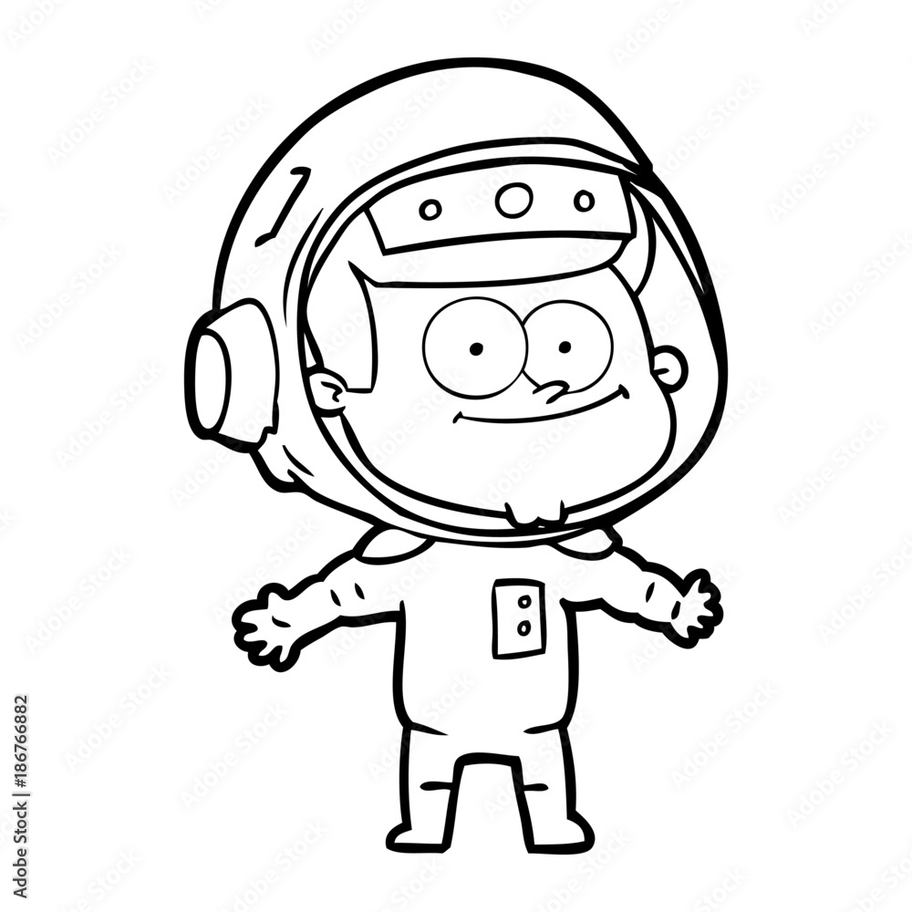 happy astronaut cartoon