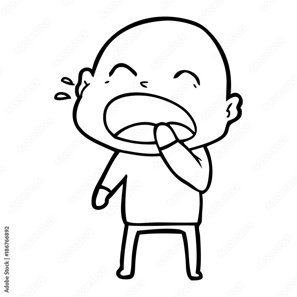 Obraz premium cartoon shouting bald man