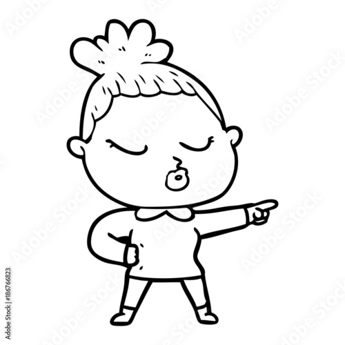 Wallpaper Mural cartoon calm woman Torontodigital.ca