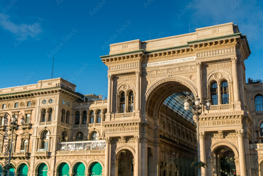 Entrance of Galleria Vittorio Emanuele II, Milano