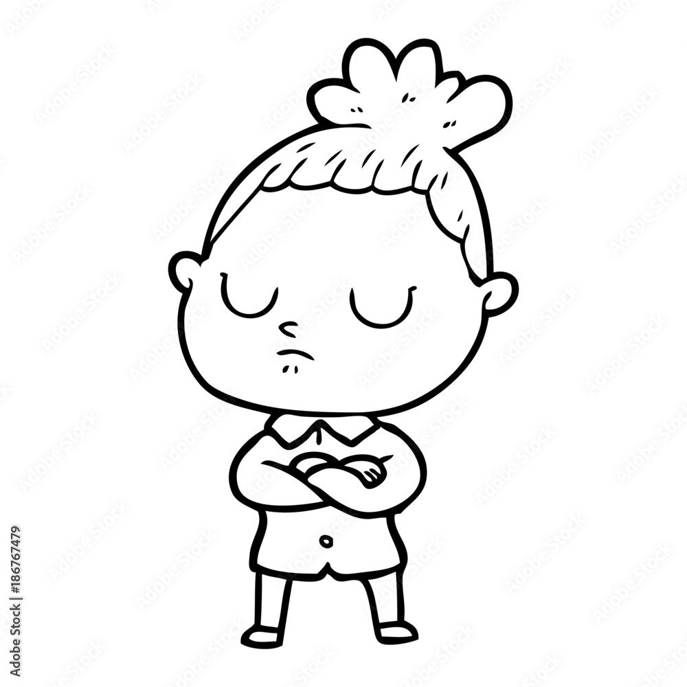 cartoon calm woman cartoon calm woman