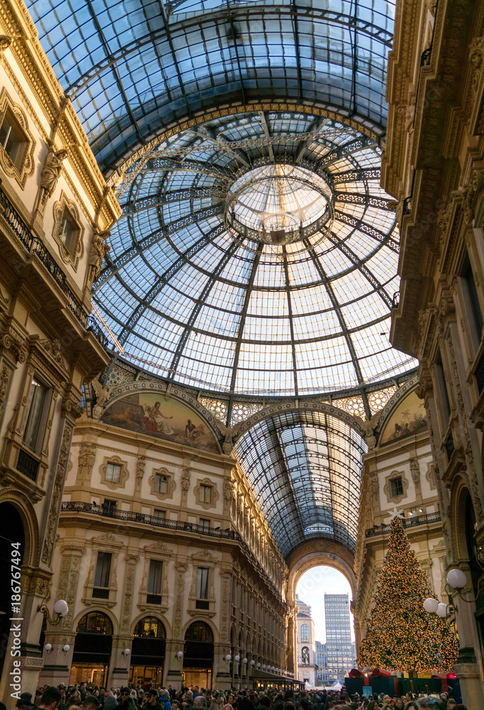 glas cupola of Galleria Vittorio Emanuele II, Milano