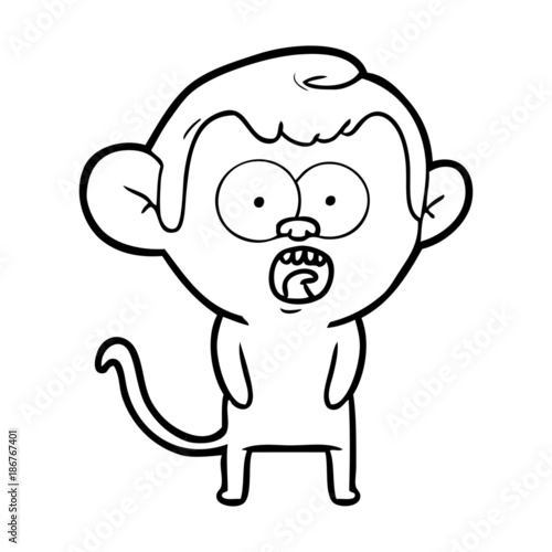 cartoon shocked monkey