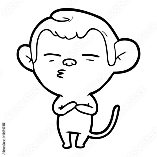 cartoon suspicious monkey