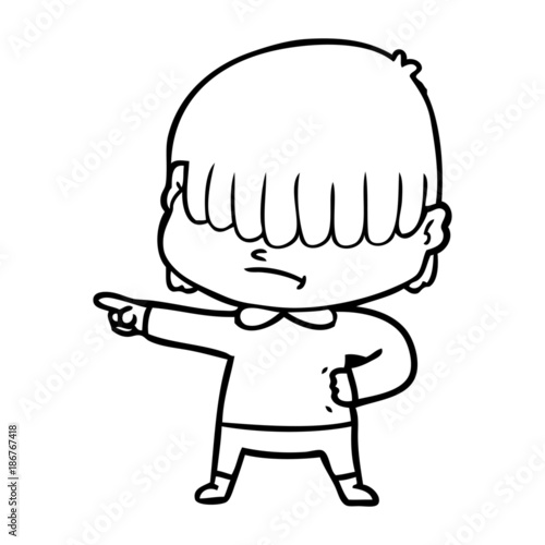 cartoon boy with untidy hair
