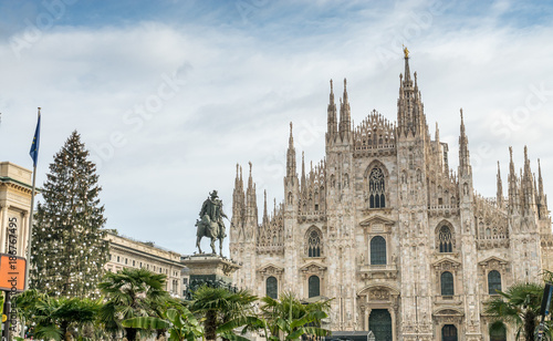 Duomo di Milano with giant Christmas Tree