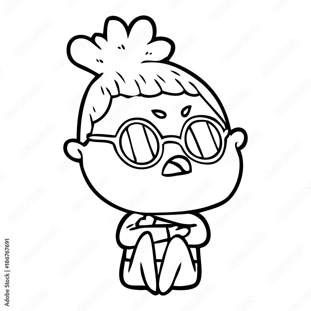 cartoon annoyed woman