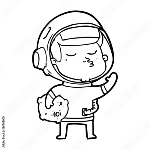 cartoon confident astronaut